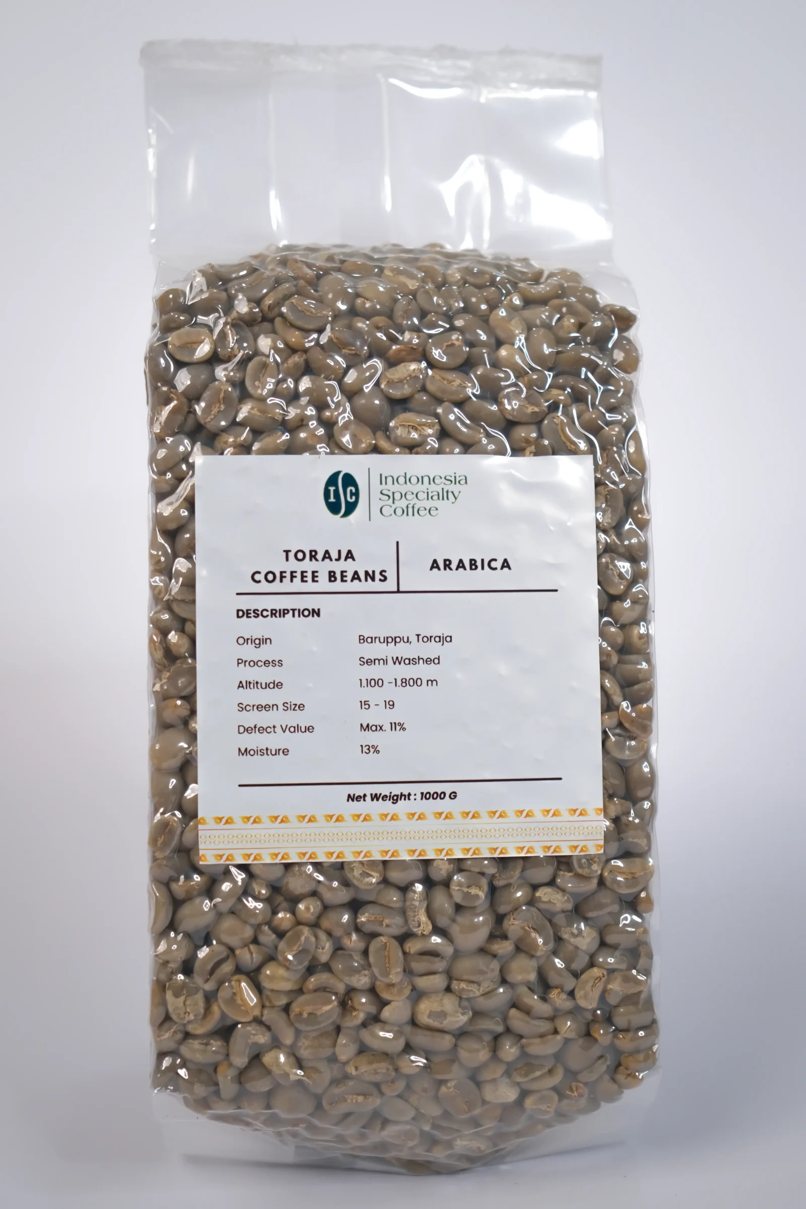 Arabica Toraja Green Coffee Beans