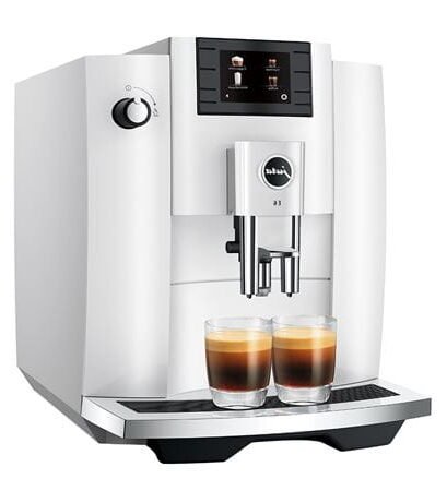 Jura e6 piano white coffee machine