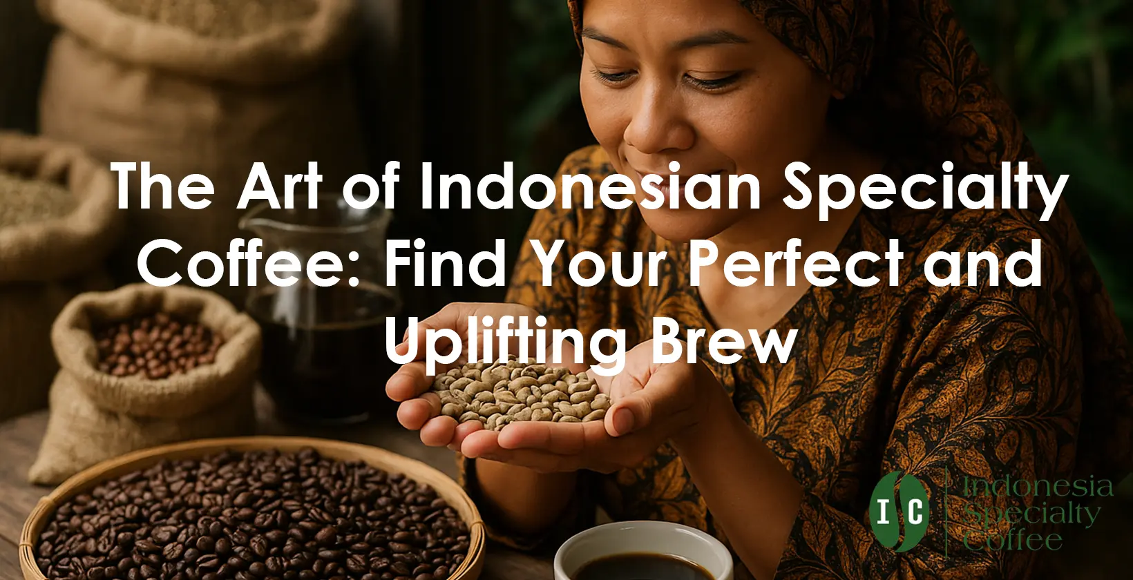 A woman holds a bag of coffee beans, showcasing the essence of Indonesian specialty coffee for an uplifting brew experience.