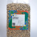 A close-up of Liberica coffee beans, showcasing their unique shape and texture, with a rich brown color and glossy surface.