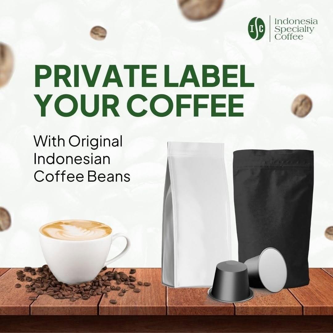 Private label coffee packaging — original Indonesian beans